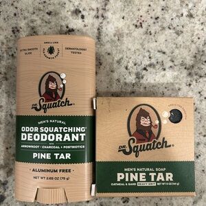 Dr. Squatch Pine Tar Deodorant and Soap Set (NIB) Factory Sealed Unopened